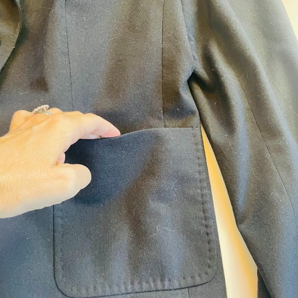 Talbots Wool Jacket Blazer Black Two Button Pocke… - image 4